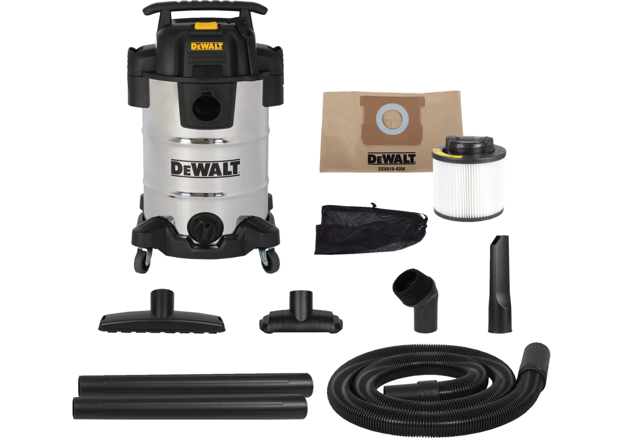 Staubsauger DXV30SAPTA, 30 Liter, Edelstahl 1050 Watt für Nass Trocken – passend für Nass Trocken DeWALT