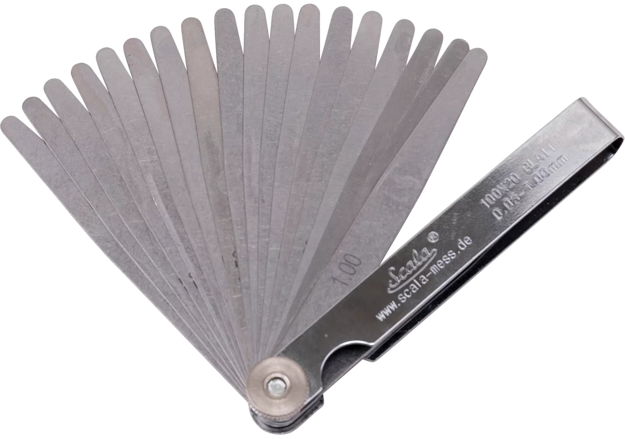 Fühlerlehre Type 470, 0,05 - 1,0 mm 20 Blatt aus blankem Federstahl Scala