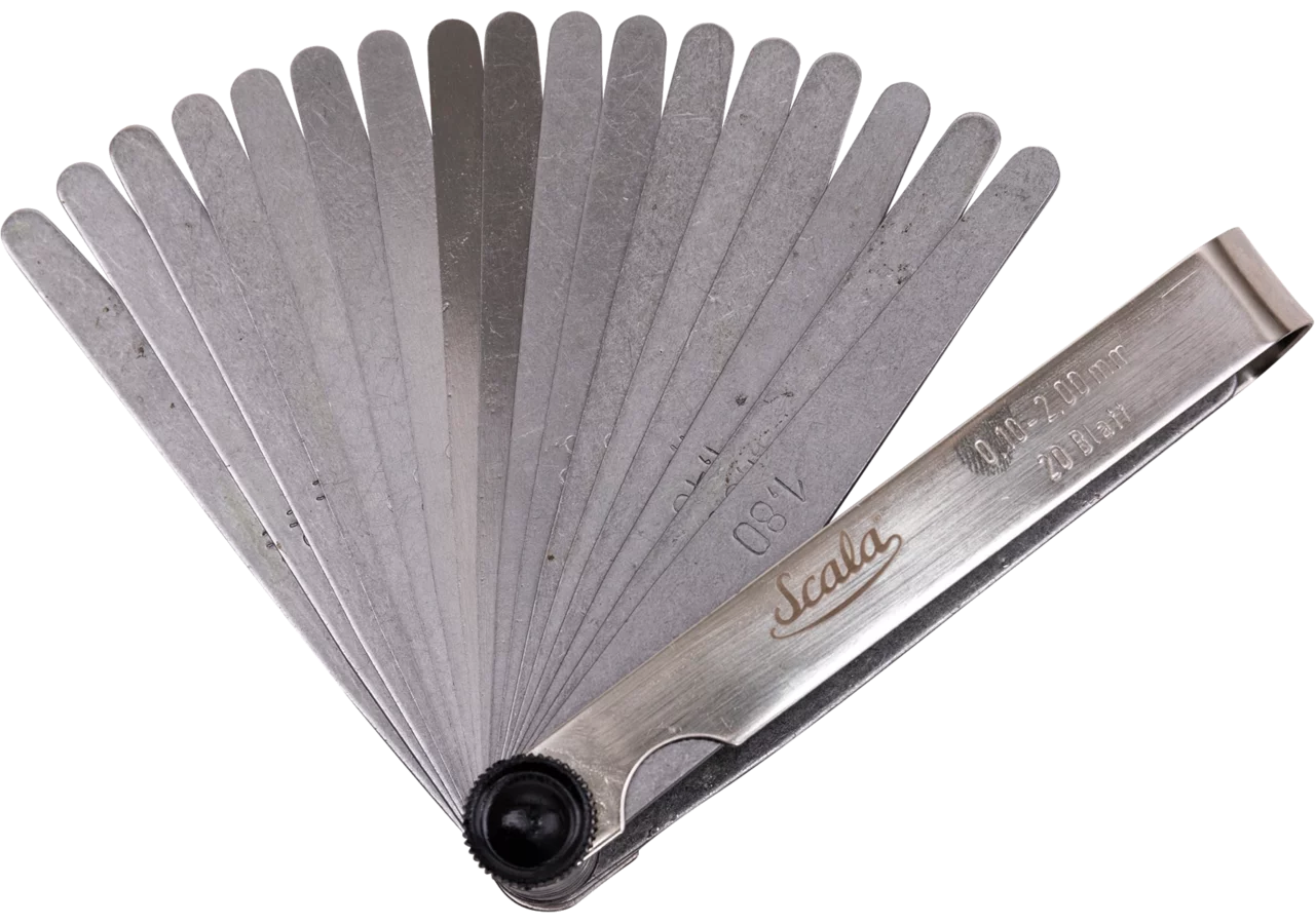 Fühlerlehre Type 470, 0,10 - 2,0 mm 20 Blatt aus blankem Federstahl Scala