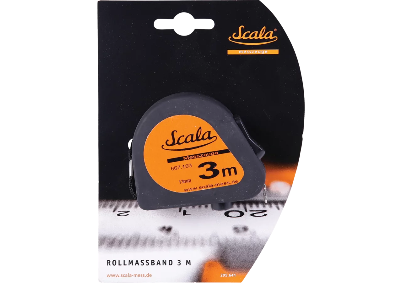 Rollmaßband Type 667, 13 mm, 3 Meter mit Stoppfunktion Scala