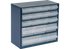 Stahlmagazin 616-01, 282 x 306 x 150 mm, mit 16 Schubladen Farbe Blau/Transparent Raaco