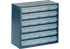 Stahlmagazin 624-01, 282 x 306 x 150 mm, mit 24 Schubladen Farbe Blau/Transparent Raaco