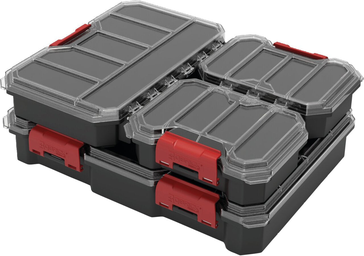 Sortimentskästen Compact - Set 4 Stück, schwarz für ONE Schubladen – passend für ONE Schubladen QBRICK