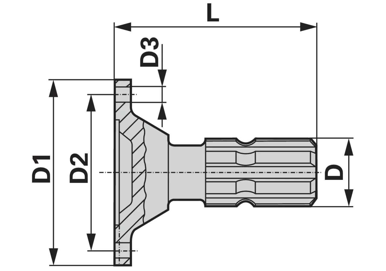 Flanschzapfen AD120 mm, TK 101,5 mm 16.09.03 Walterscheid
