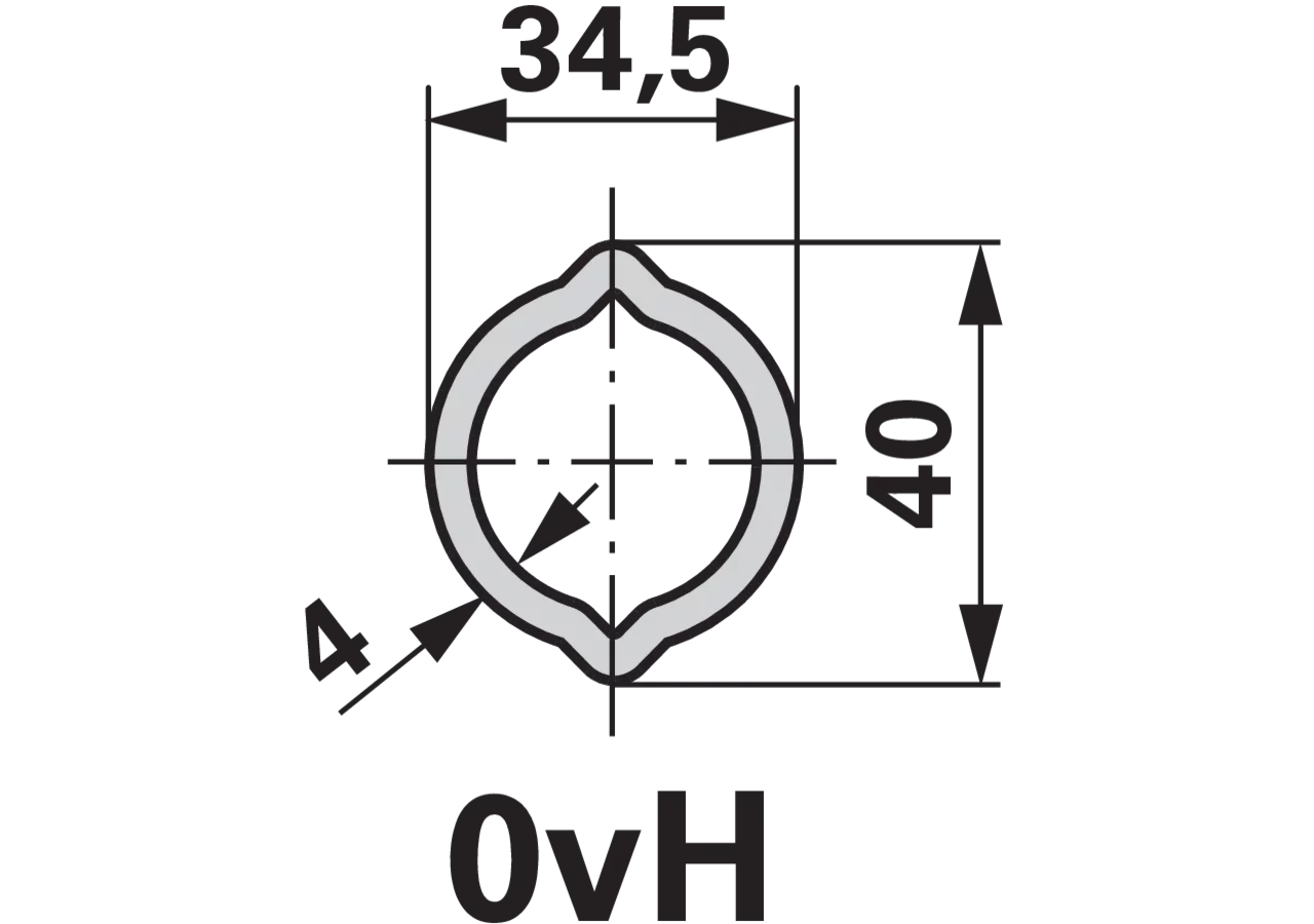 Profilrohr Zitronenprofil 0vH 1 Meter, 75.11.66 Walterscheid