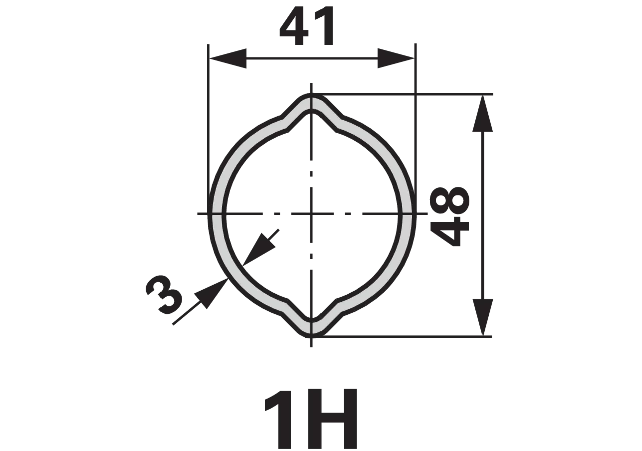 Profilrohr Zitronenprofil 1H 1 Meter, 75.15.66 Walterscheid