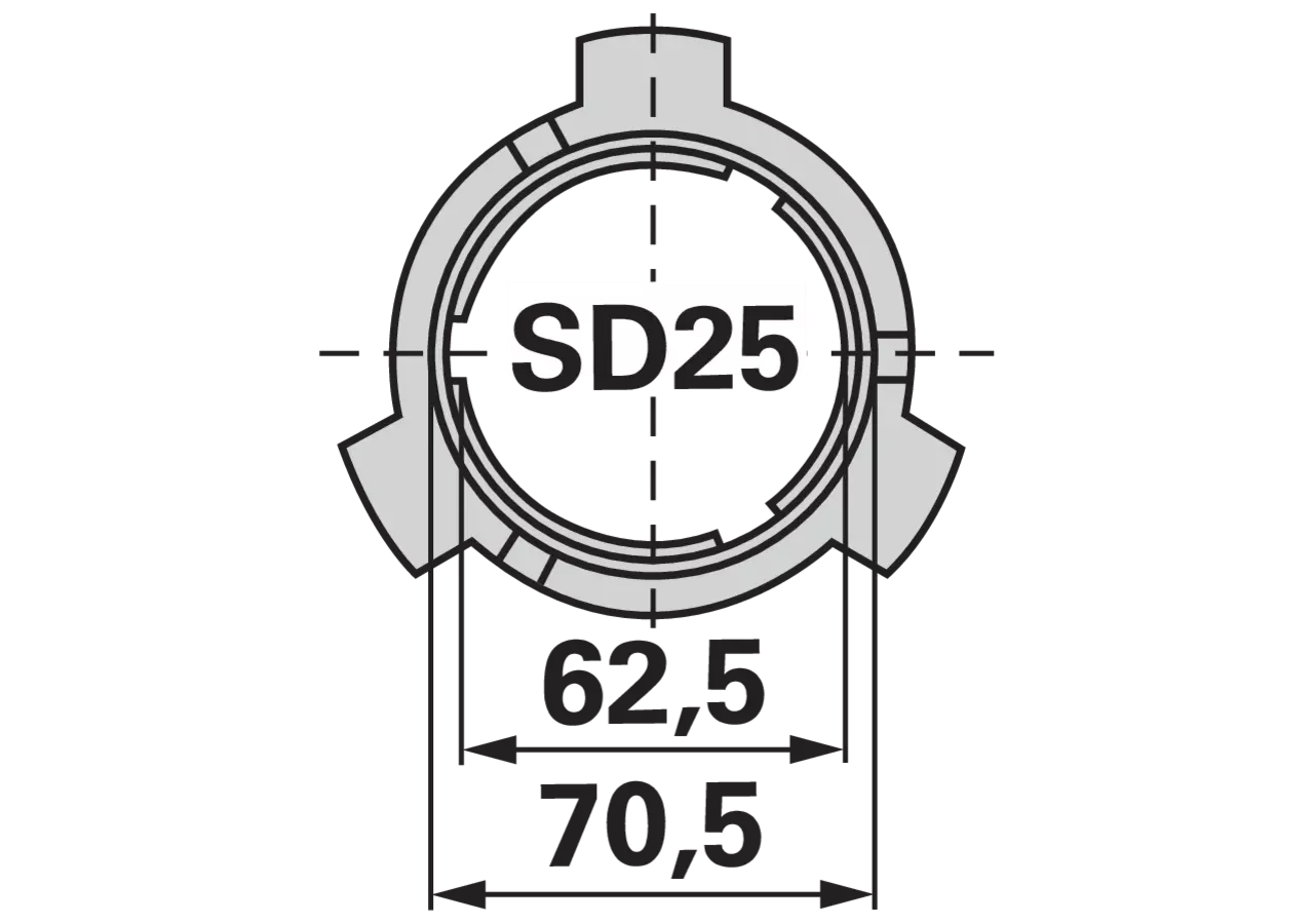 Gelenkwellenschutzhälfte STH25Z, 1.500 mm, innen 8 Rippen Walterscheid