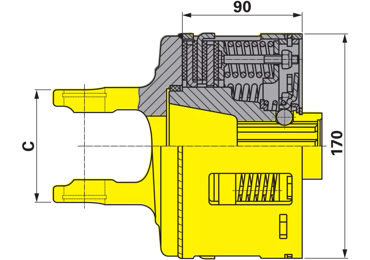 Reibscheibenkupplung W2400, K96/4, 1 3/4-6, 1.500 Nm, mit Klemmkonus 56.139.51 Walterscheid