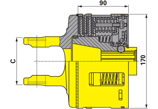 Reibscheibenkupplung W2400, K96/4, 1 3/4-6, 1.500 Nm, mit Klemmkonus 56.139.51 Walterscheid