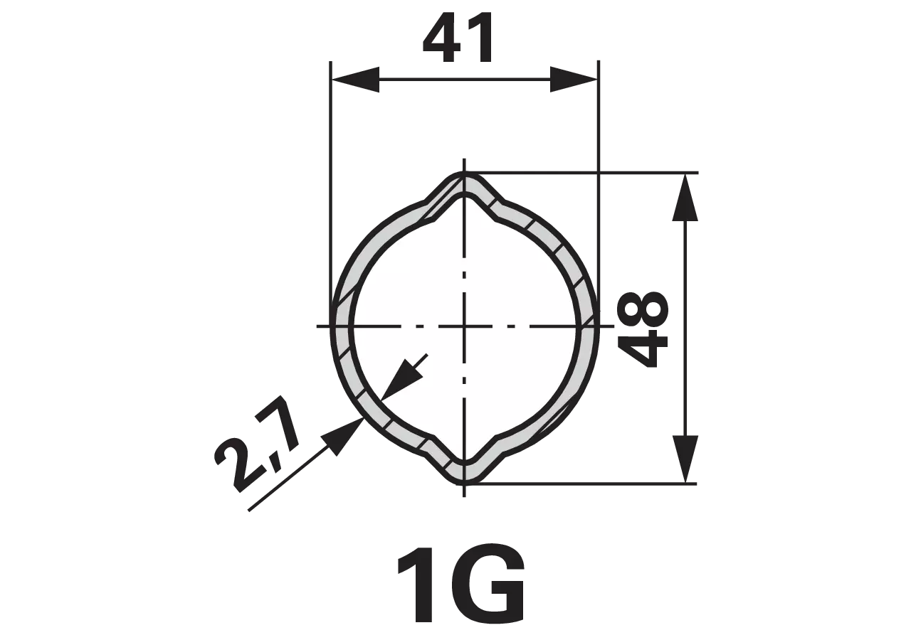 Profilrohr Zitronenprofil 1G 1,4 Meter, 75.16.00 Walterscheid