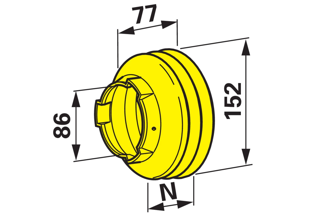 Schutztrichter SC25, W2480, 3 Rippen, Länge 77 mm 85.25.102 Walterscheid
