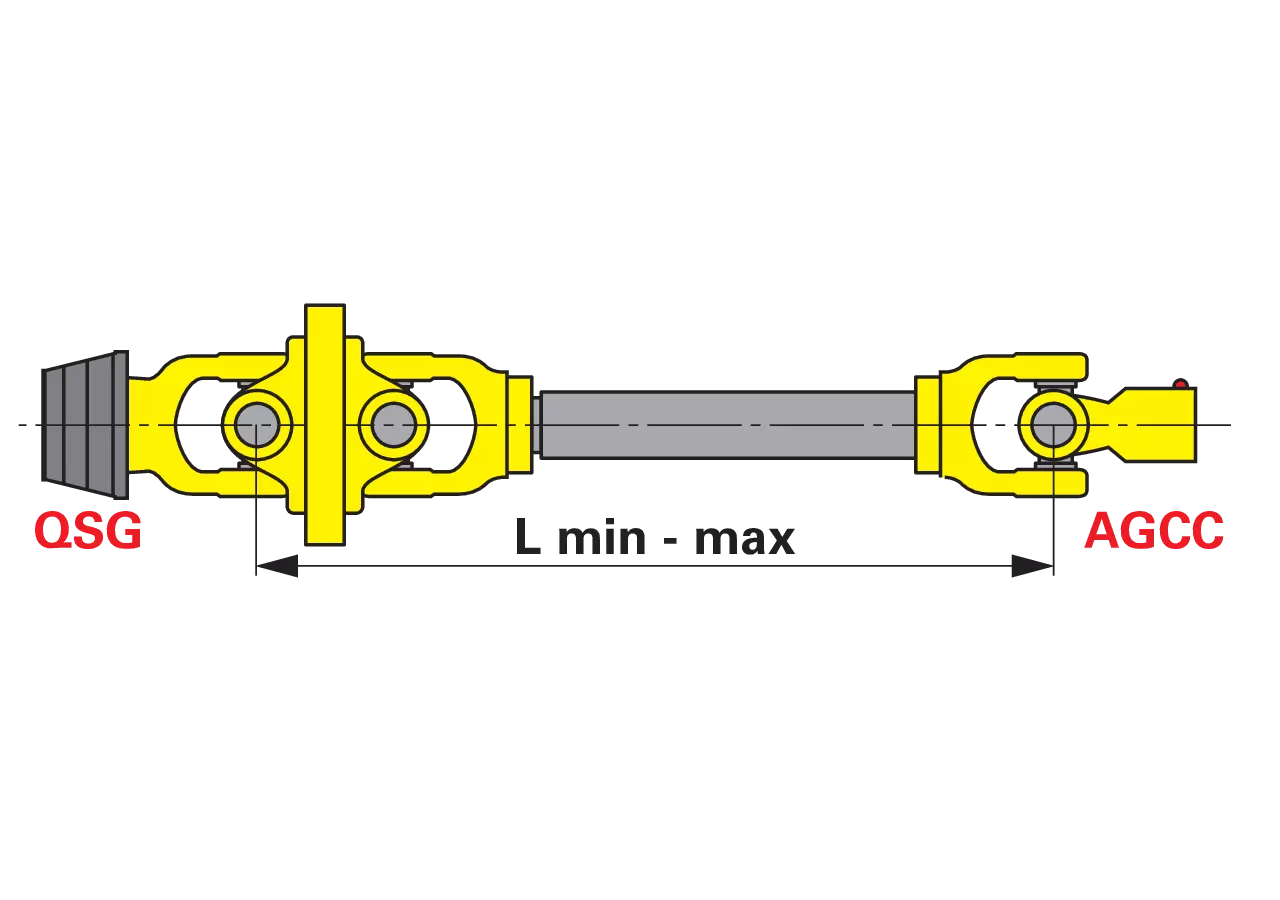 Weitwinkelgelenkwelle PWE580, SPGF25Z, 1.210 mm mit Büchsenbodenschmierung Walterscheid