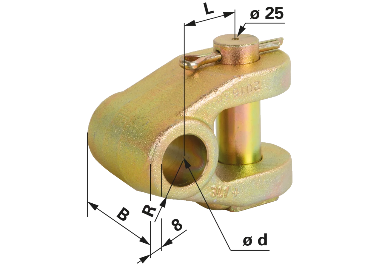 Gabelkopf Kat. 3, 28 mm, Länge 57 mm passend zu CNH Walterscheid