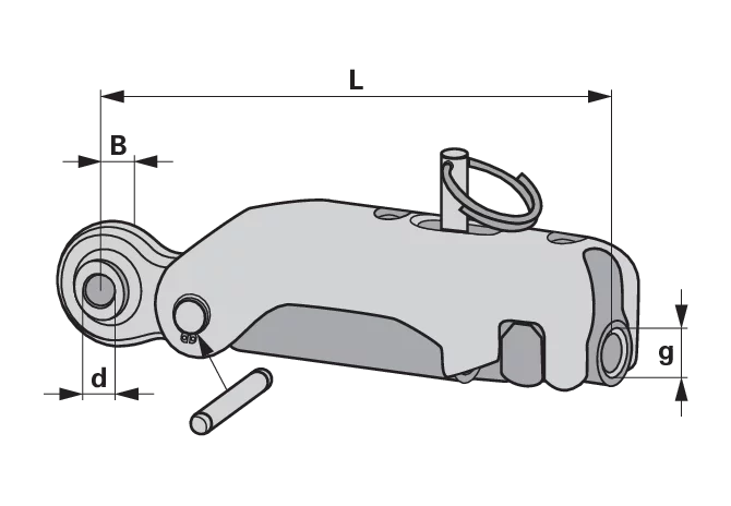 Walterscheid Grundkörper ASST-B 10309100 – Seitenansicht mit Maßangaben 40 mm Breite