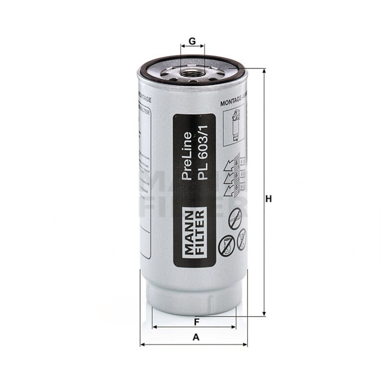 MANN FILTER Kraftstofffilter PL 603/1 x MANN FILTER