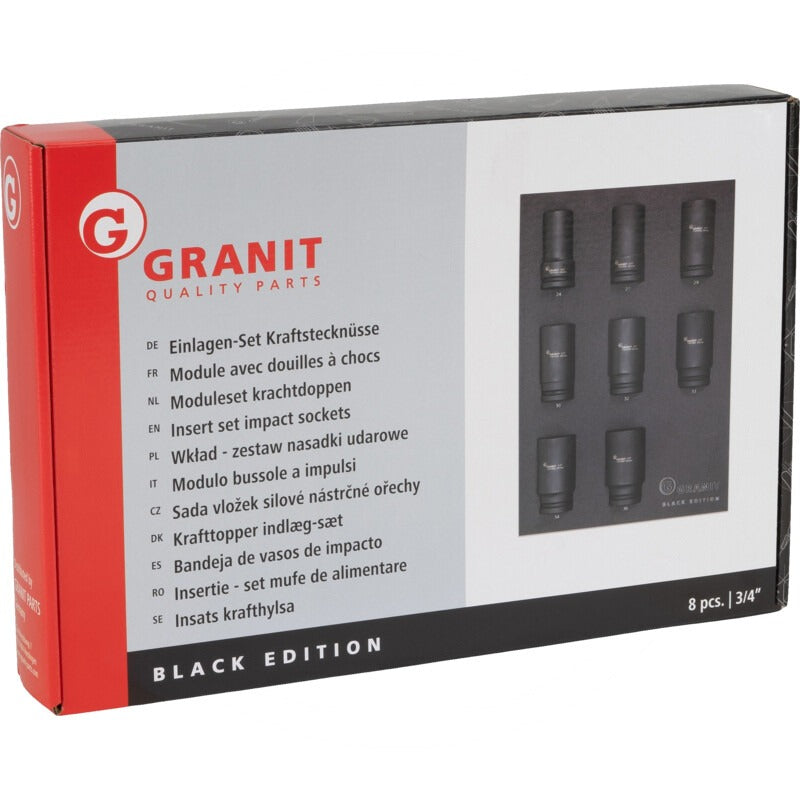 GRANIT BLACK EDITION Einlagen-Set 3/4“-Kraft-Stecknuss – Bild 2