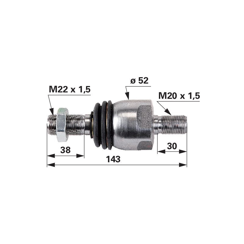 McCormick Kugelgelenk M22 x 1,5 / M20 x 1,5 für L-C Ausführung McCormick