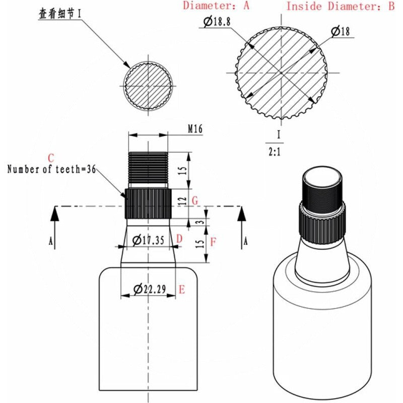 FJDynamics Lenkradadapter Ausführung 7# Sleeve – Bild 3