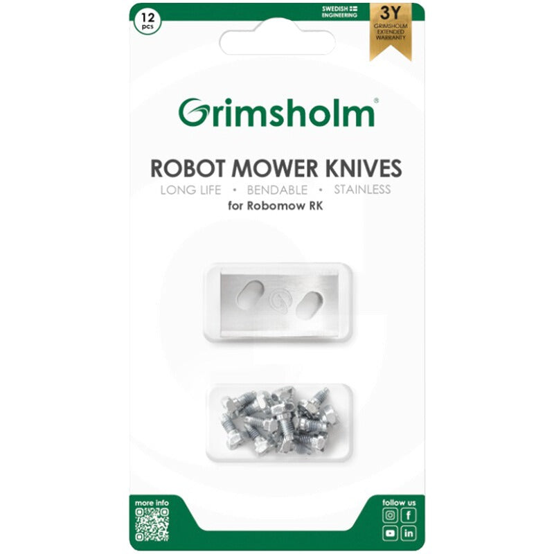 Grimsholm Messerklingensatz passend für Robomow RK1000, RK1000 PRO RK2000, RK2000 PRO RK3000 PRO RK4000 PRO – 32 mm – Bild 2