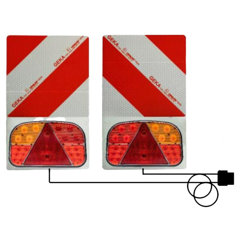 GEKA LED Warntafelsatz einseitig R180/33V12, E1 70R 01 4924