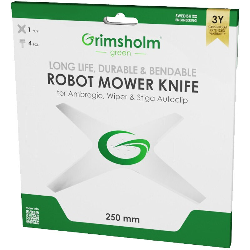 Grimsholm 4-Zahn-Wendemesser - gerade passend für Stiga Autoclip 125, 127, 140 u. a. – Ø 250 mm – Bild 3
