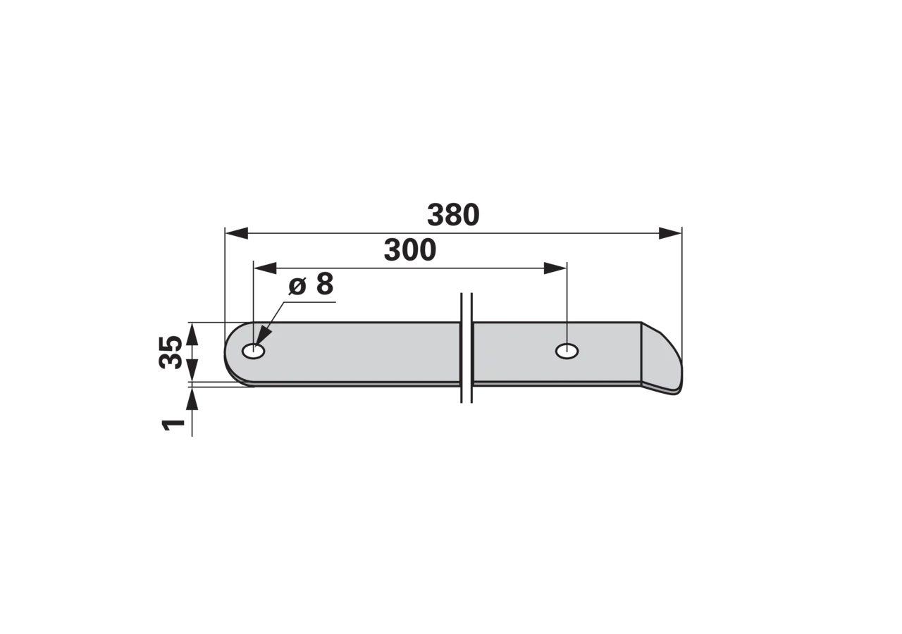 Flachfeder L 380 mm Fella 121280 Fella