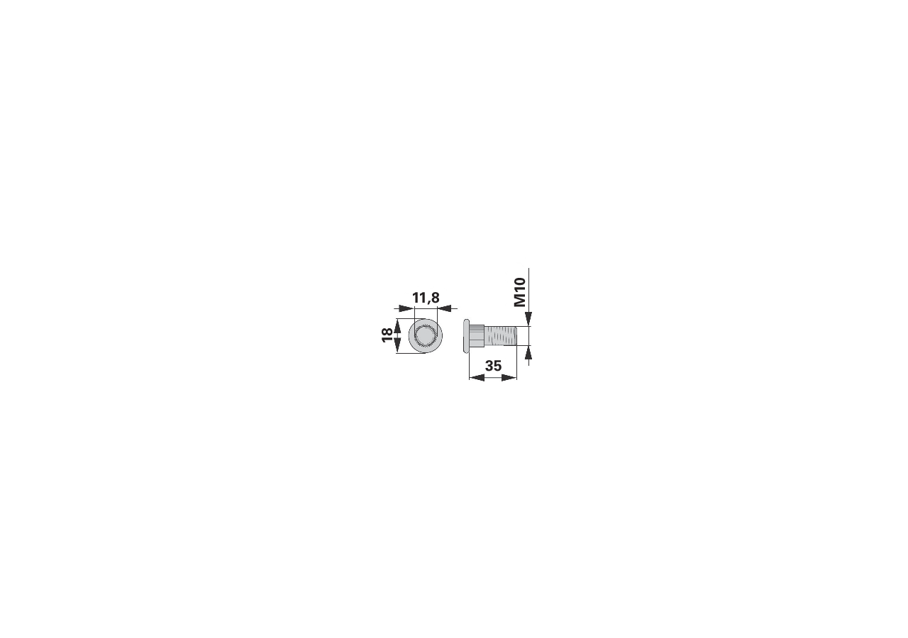 Rändelschraube M10 x 35 mm Fella 121716, 132436 Fella