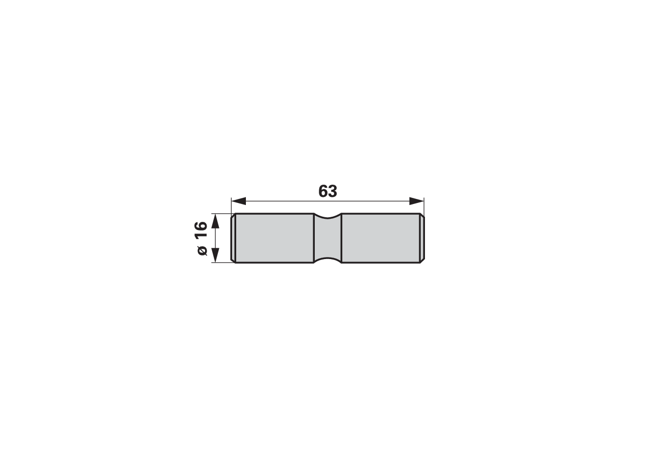 Bolzen für Klauenkupplung, AD 16 x L 63 mm Fella 101207 Fella