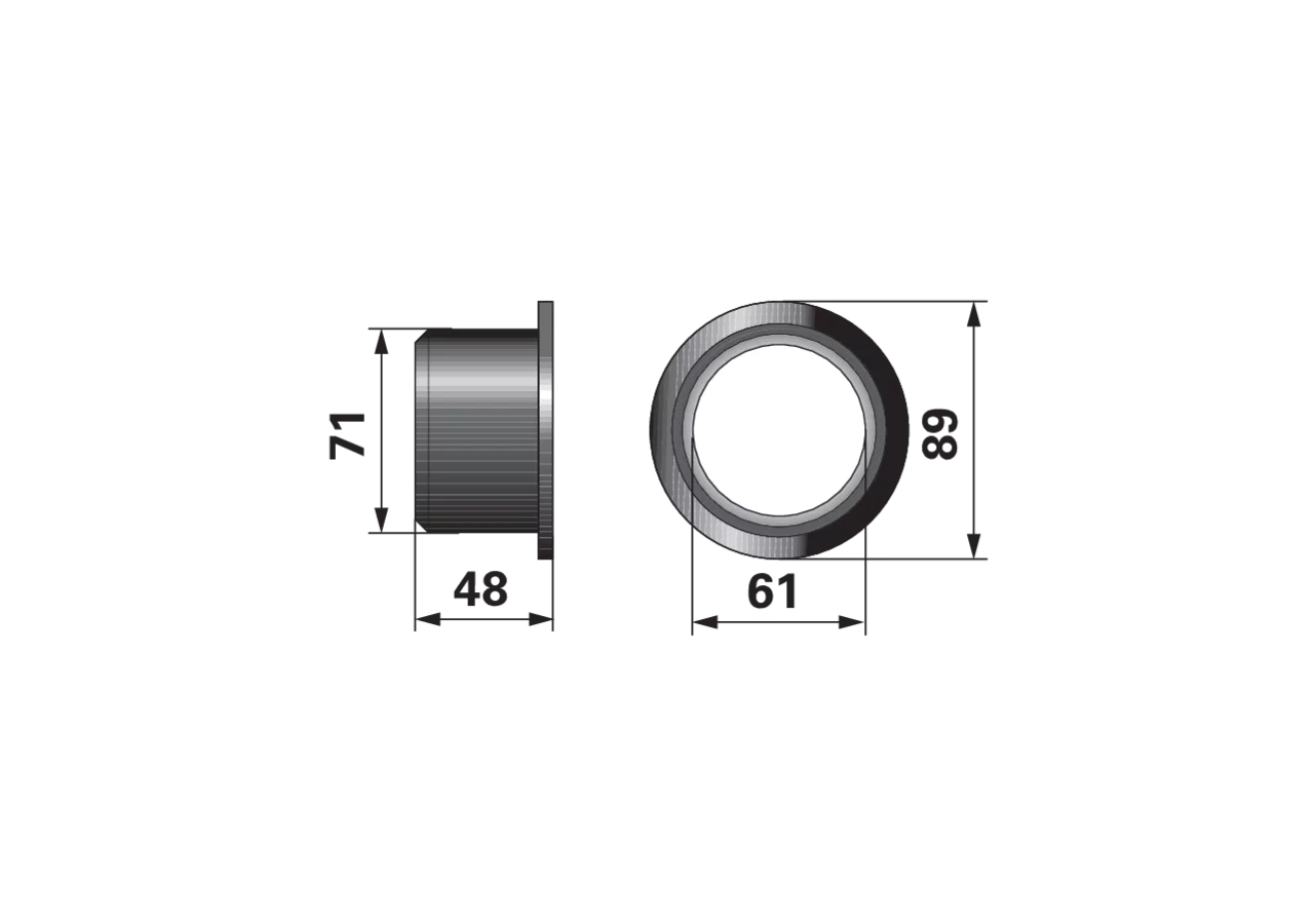 Buchse AD 89 x ID 61 x L 48 mm Fella 121897 Fella