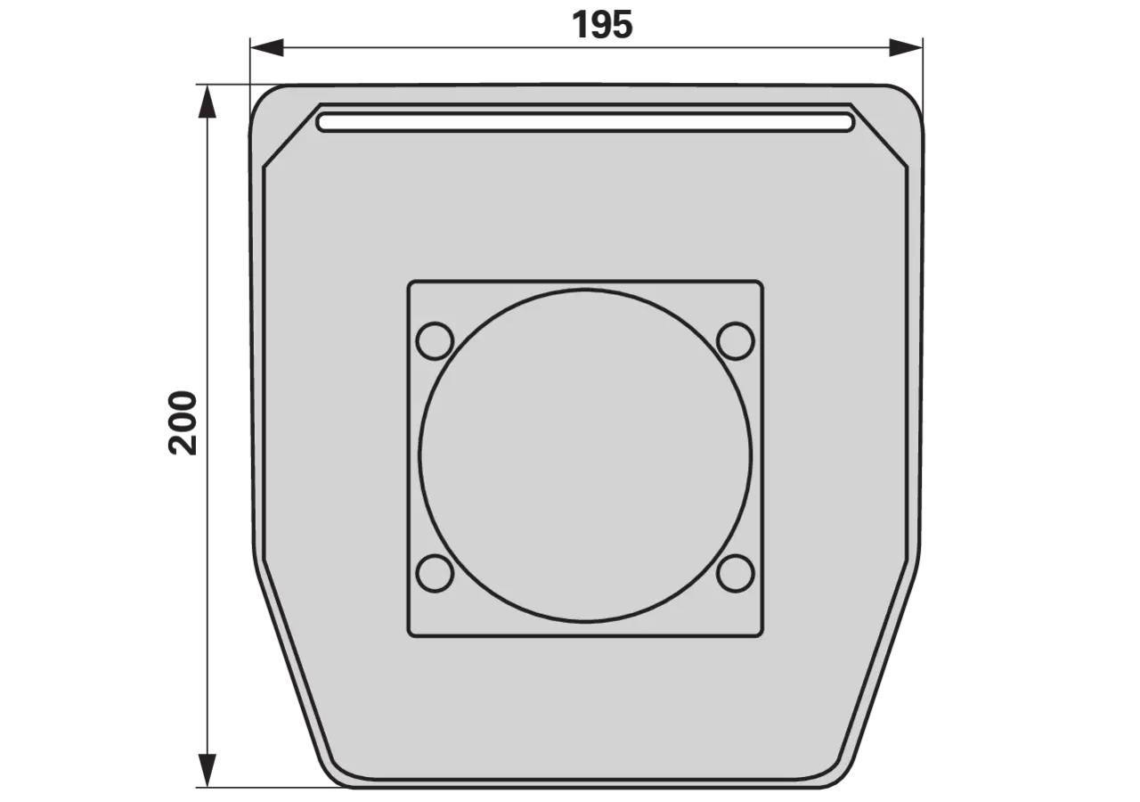 Scharnierabdeckung L 200 x B 195 mm Fella 122823 Fella