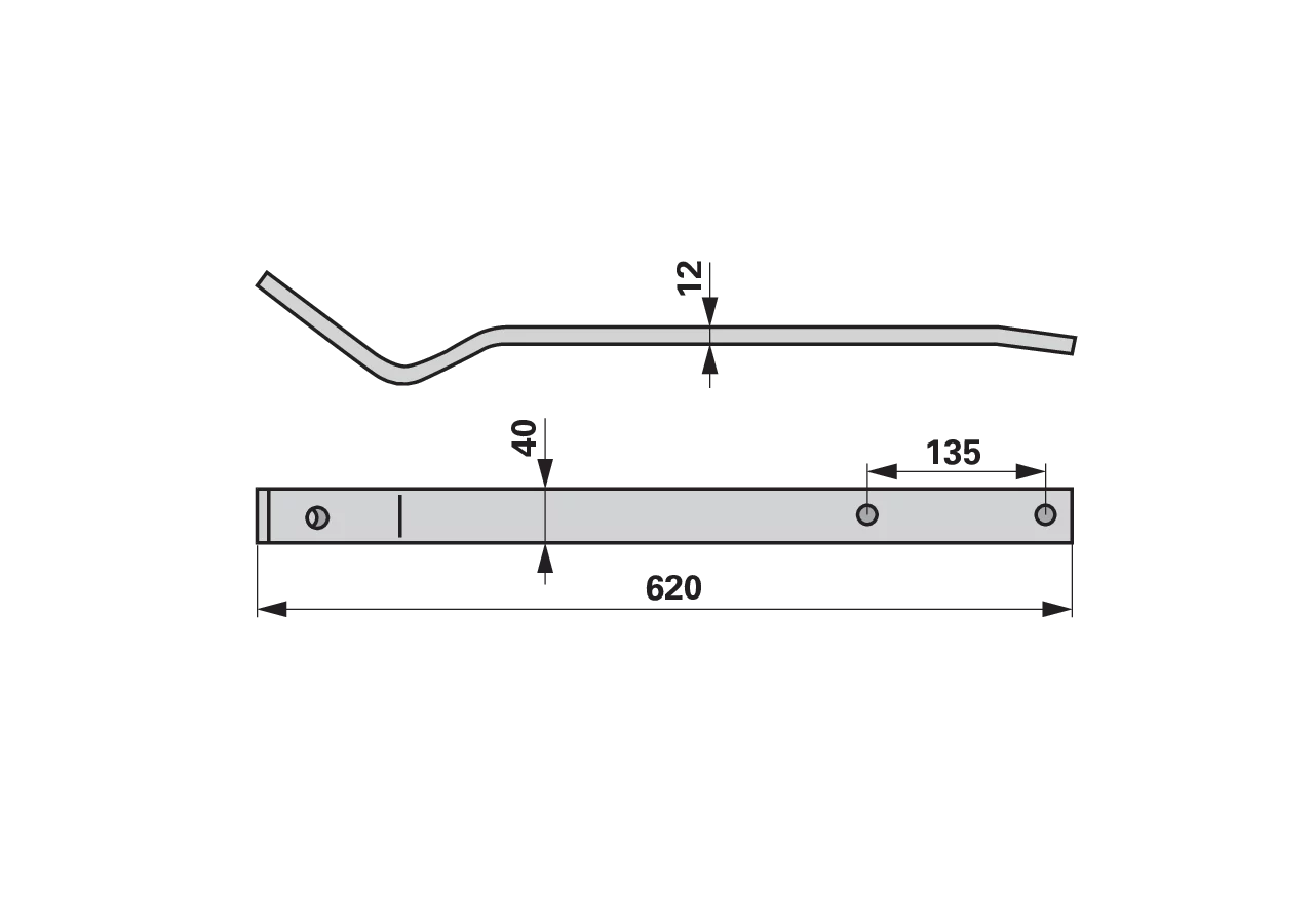 Zinkenarm L 620 mm Fella 123756 Fella