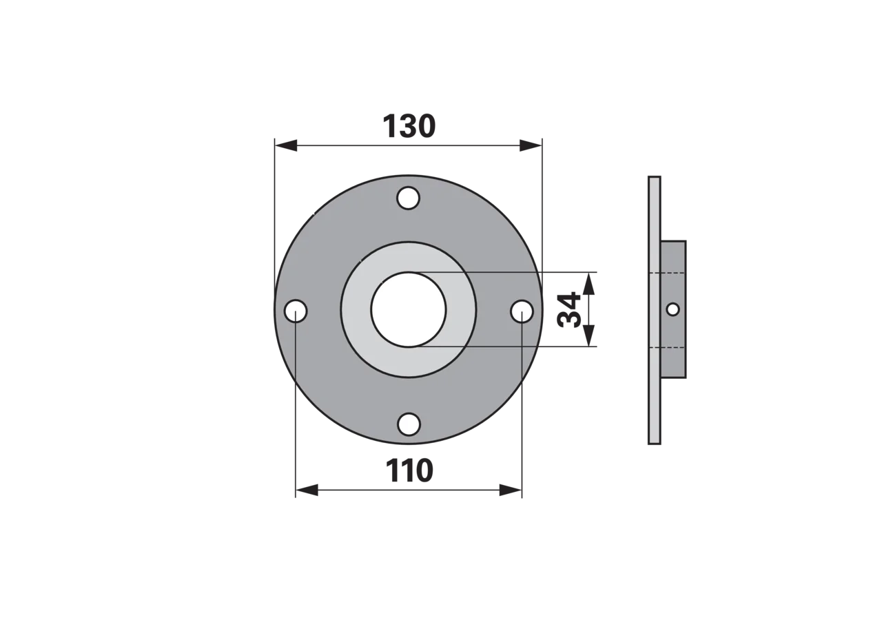 Flansch AD 130 mm Fella 476069 Fella