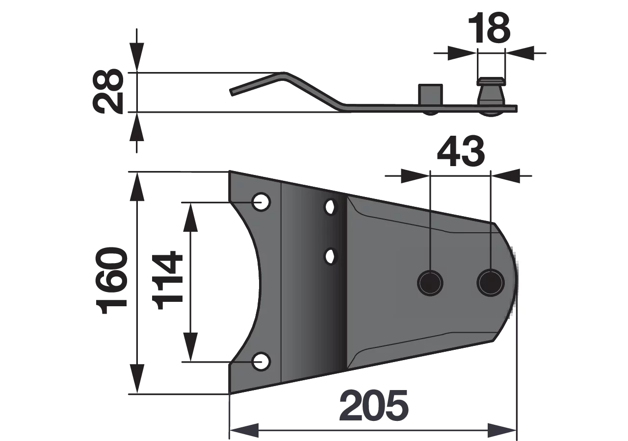 Messerhalter L 205 mm – passend für Fella 122537 GartenShop24
