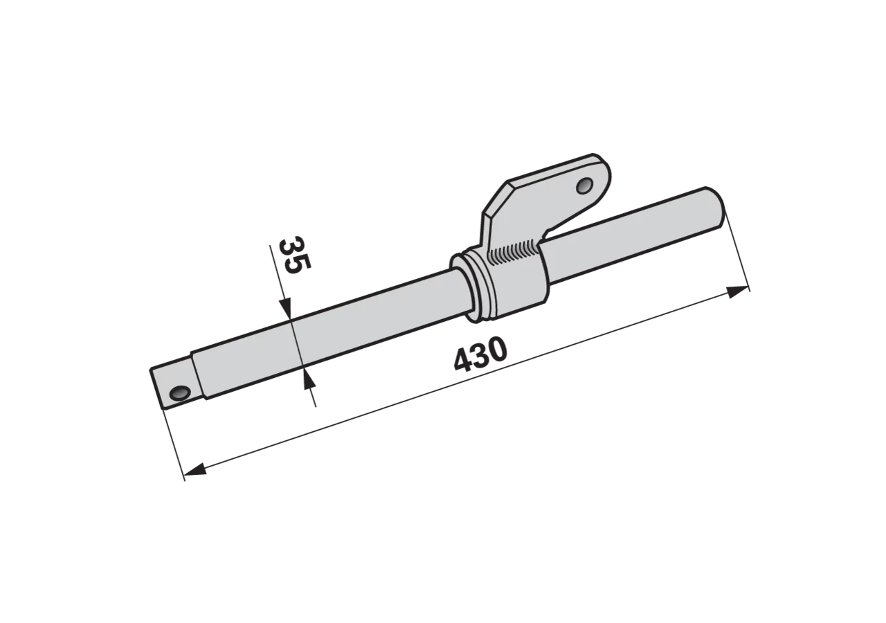 Steuerwelle AD 35 x L 430 mm Fella 163171, 162485 Fella