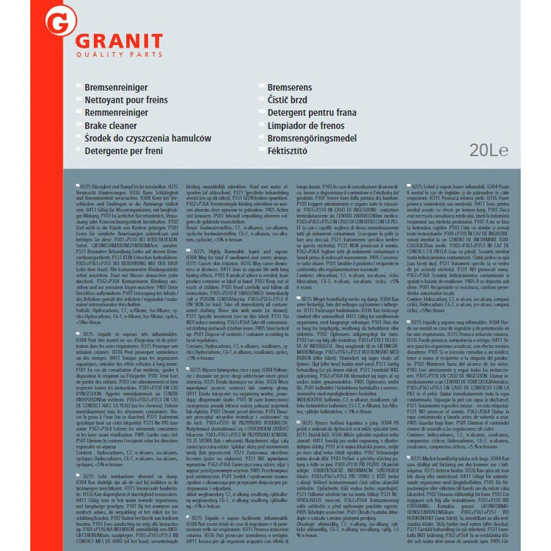 GRANIT GRANIT Bremsenreiniger Gebinde 20 Liter Metall-Kanister – Bild 2