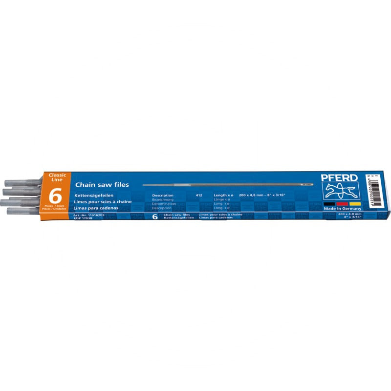 PFERD VPE6 Kettensägenfeile (5,16 mm) – 200 mm Ausführung Rundfeile