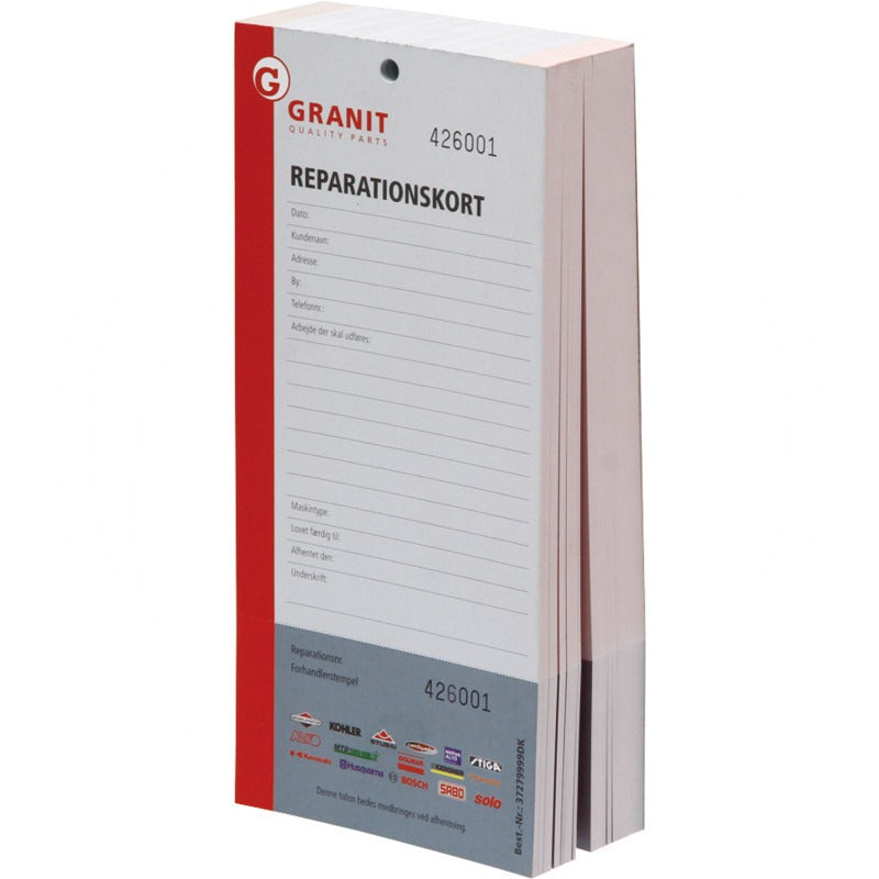 GRANIT Reparaturkarte Sprache Dänisch