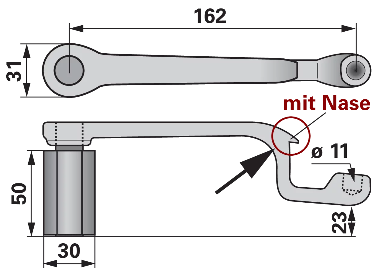 Messerführungsarm mit Nase ESM 2671460 ESM