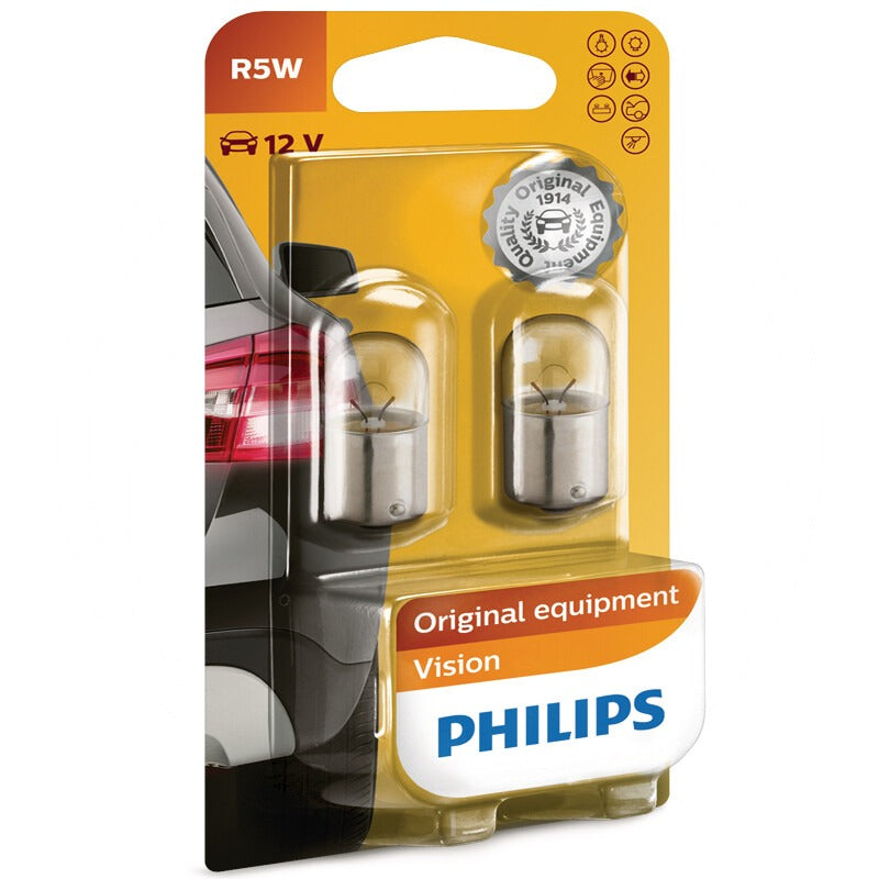 PHILIPS VPE2 Kugellampe R5W passend für Heckleuchte, Leseleuchte, Handschuhfachleuchte u. a. Spannung (V) 12