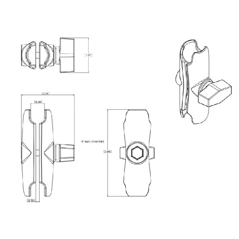 RAM MOUNTS Socket Arm (B-System) passend für B-Kugeln (25, 4 mm / 1 Zoll) – RAM-B-201U – Bild 5