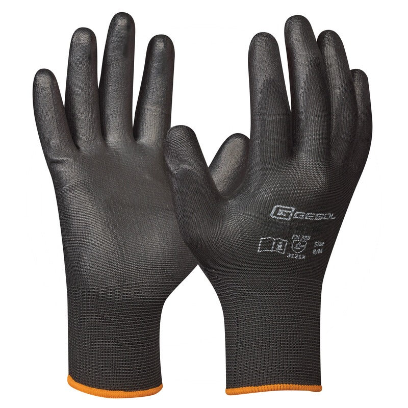 GEBOL Handschuh Nano Flex schwarz Gr. 8