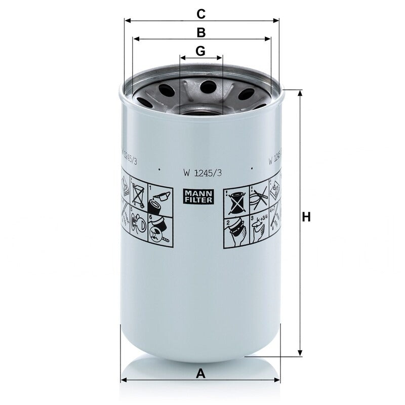 MANN FILTER Motorölfilter W 1245/3X MANN FILTER