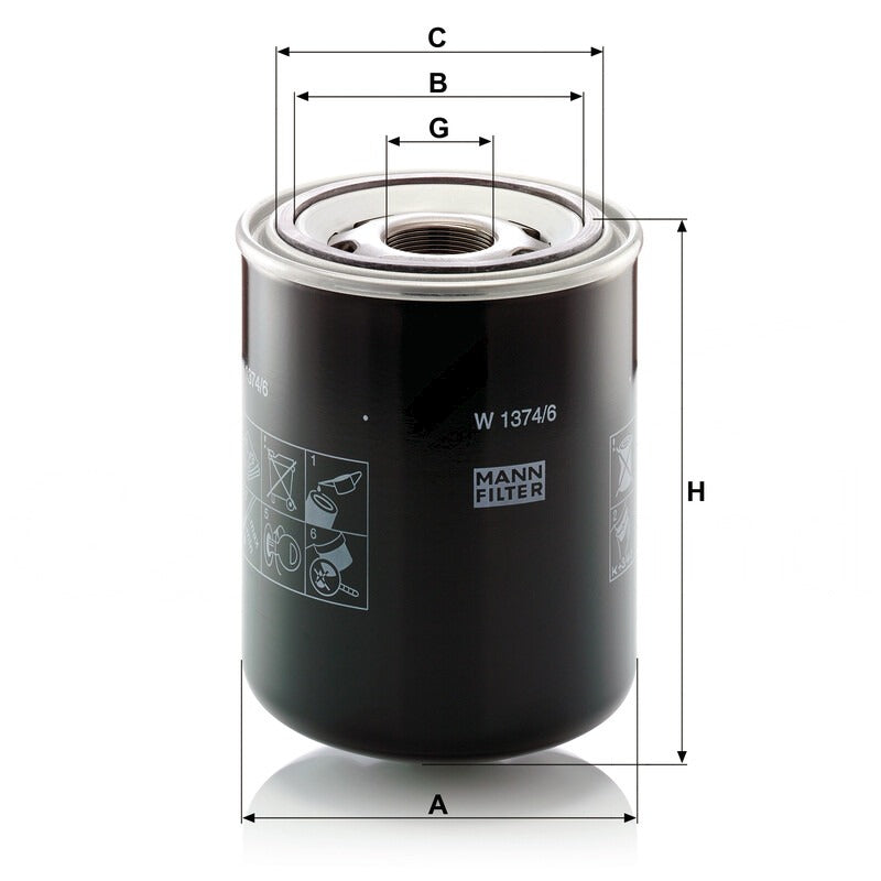 MANN FILTER Hydraulikfilter W 1374/6 MANN FILTER