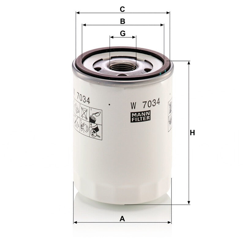 MANN FILTER Schmierölwechselfilter W 7034 MANN FILTER