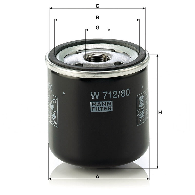 MANN FILTER Ölfilter W 712/80 MANN FILTER