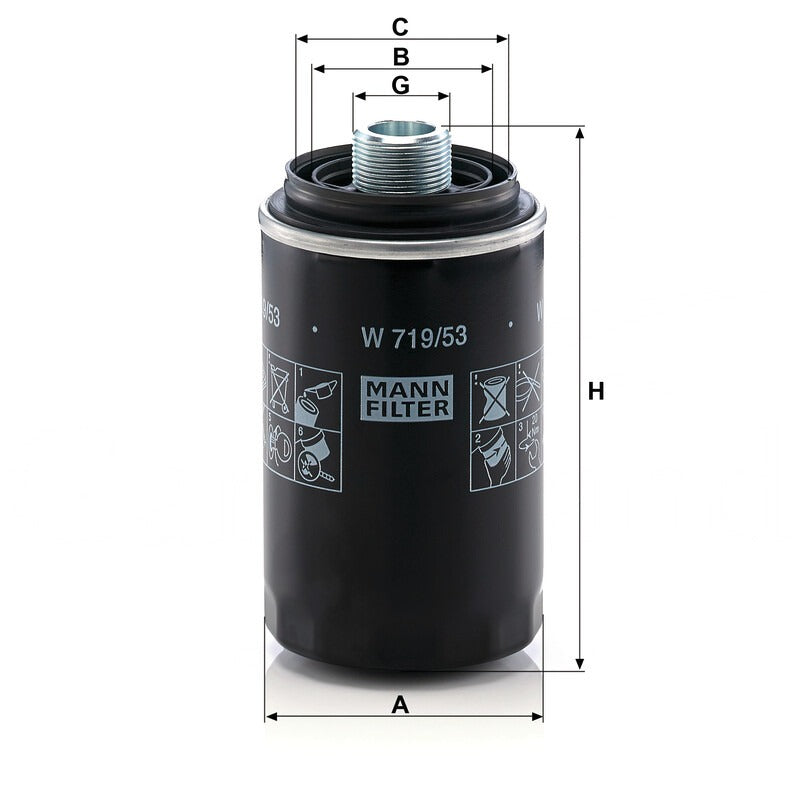 MANN FILTER Schmierölwechselfilter W 719/53 MANN FILTER