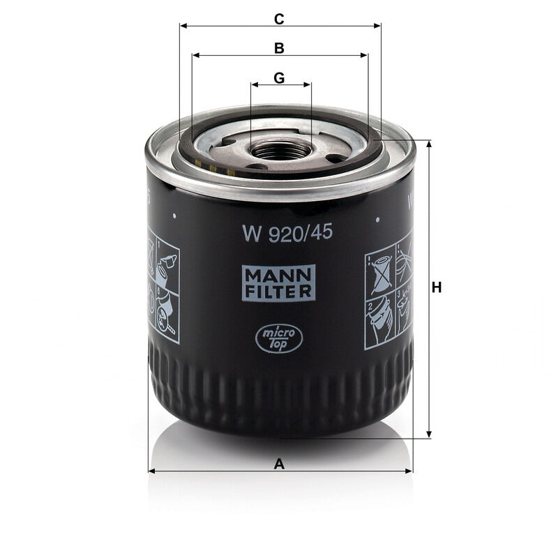 MANN FILTER Ölfilter W 920/45 MANN FILTER