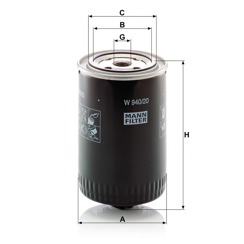 MANN FILTER Motorölfilter W 940/20 MANN FILTER