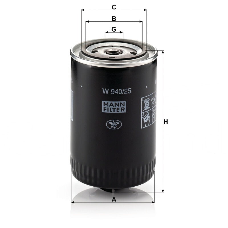 MANN FILTER Motorölfilter W 940/25 MANN FILTER
