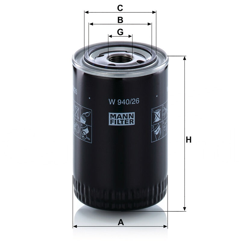 MANN FILTER Ölfilter W 940/26 MANN FILTER